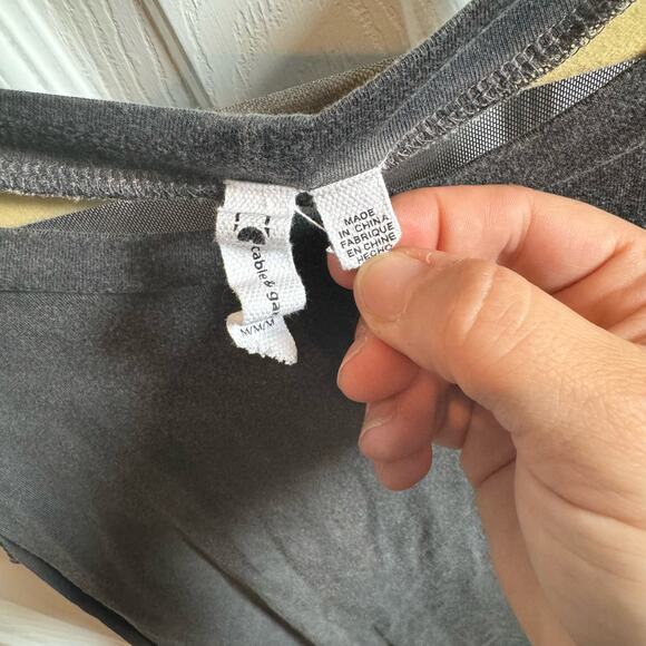 Cable and Gauge Grey Sack Dress with Mesh V Back- size M - Picture 5 of 6